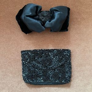 Accessories ~ fancy hair bow & small clutch ~
